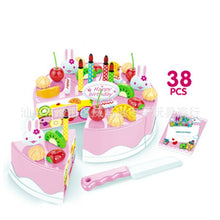 Load image into Gallery viewer, 75Pcs DIY Pretend Play Fruit Cutting Birthday Cake Cream Tea Set Kitchen Food Toys Early Education Girls Children Cookware Sets