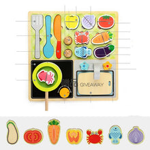 Load image into Gallery viewer, Wooden puzzle children cut fruit toys girl kitchen cut to see boys play house cut cut barbecue set