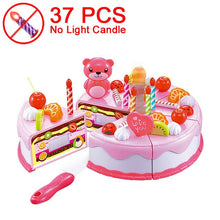 Load image into Gallery viewer, 37-80PCS DIY Fruit Cutting Pretend Play Birthday Cake Girls Kitchen Food Toys Cocina De Juguete Pink Blue Toy Gifts For Children