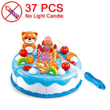 Load image into Gallery viewer, 37-80PCS DIY Fruit Cutting Pretend Play Birthday Cake Girls Kitchen Food Toys Cocina De Juguete Pink Blue Toy Gifts For Children