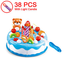 Load image into Gallery viewer, 37-80PCS DIY Fruit Cutting Pretend Play Birthday Cake Girls Kitchen Food Toys Cocina De Juguete Pink Blue Toy Gifts For Children