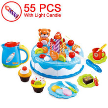 Load image into Gallery viewer, 37-80PCS DIY Fruit Cutting Pretend Play Birthday Cake Girls Kitchen Food Toys Cocina De Juguete Pink Blue Toy Gifts For Children