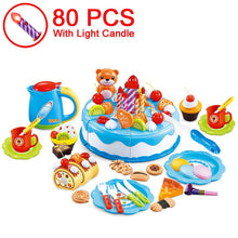 Load image into Gallery viewer, 37-80PCS DIY Fruit Cutting Pretend Play Birthday Cake Girls Kitchen Food Toys Cocina De Juguete Pink Blue Toy Gifts For Children